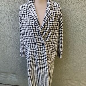 Zara Black and White Houndstooth Jacket